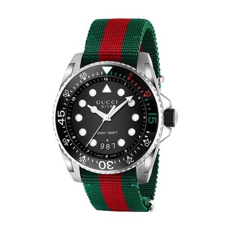 gucci watch green red strap dive|Gucci dive watch review.